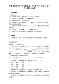 广东省梅州市兴宁市实验学校、兴宁市宁江中学2025年中考二模语文试题（含答案）