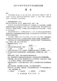 2025年湖南省衡阳市初中学业水平考试模拟考试语文试题（中考模拟 ）