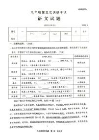 2025年山东省枣庄市第十五中学等校联考中考第三次调研考试语文试卷