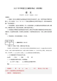 2025年中考数学第三次模拟考试卷：语文（南京卷01）（解析版）