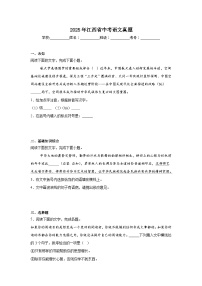 2025年江西省中考语文真题（无答案）
