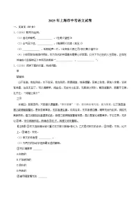 2025年上海市中考语文试卷及答案