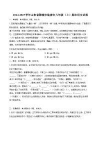 2024-2025学年山东省聊城市临清市八年级（上）期末语文试卷(含详细答案解析)