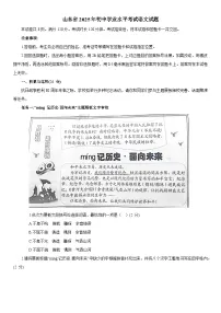 2025年山东省中考语文真题语文真题（含答案）
