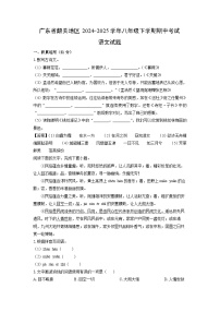 广东省韶关地区2024-2025学年八年级下期中考试语文试卷（解析版）