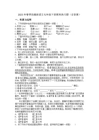 2025年春季统编版语文七年级下册期末练习题（含答案）