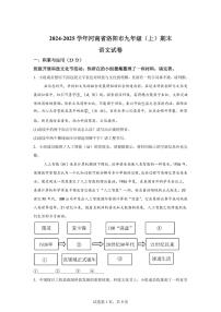 河南省洛阳市2024~2025学年九年级上学期期末语文试题（含解析）