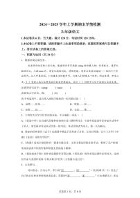 河南省三门峡市渑池县2024~2025学年九年级上学期期末语文试题（含解析）