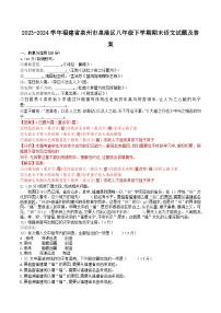 2023-2024学年福建省泉州市泉港区八年级下学期期末语文试题及答案