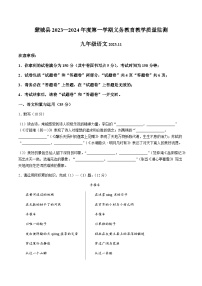 【9语上期中】蒙城县2023-2024学年九年级上学期期中语文试题