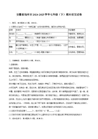 安徽省池州市2024-2025学年七年级（下）期末语文试题（含答案）