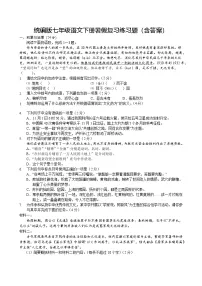 统编版七年级语文下册暑假复习练习题（含答案）