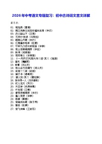 2026年中考语文专题复习：初中古诗词文言文详解 学案