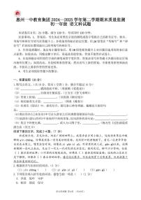 广东省惠州市第一中学教育集团2024-2025学年七年级下学期期末考试语文试题（图片版，无答案）