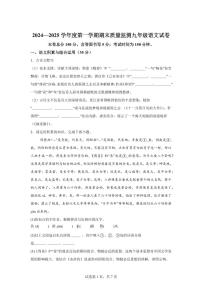 2024~2025学年安徽省六安市舒城县九年级上学期期末语文试卷