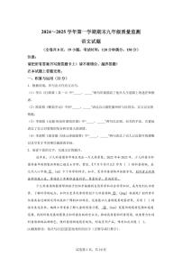 2024~2025学年福建省龙岩市九年级上学期期末语文试卷