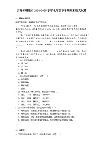 云南省昭通市2024-2025学年七年级下学期期末语文试题（含答案）