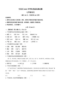 四川省甘孜州2024-2025学年七年级下学期期末检测语文试卷（含答案）