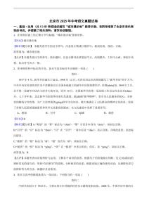 北京市2025年中考语文真题试卷及同步解析