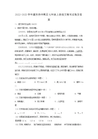 2022-2023学年重庆沙坪坝区七年级上册语文期末试卷及答案
