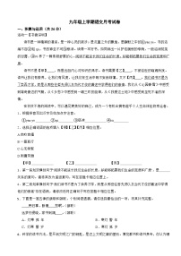 广东省深圳市龙岗区2025年九年级上学期语文月考试卷附答案