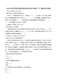 2024-2025学年河北省石家庄市长安区七年级（下）期末语文试卷（含详细答案解解析）