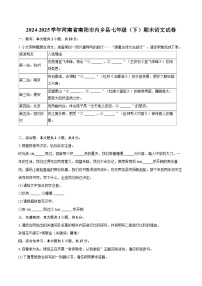 2024-2025学年河南省南阳市内乡县七年级（下）期末语文试卷（含详细答案解析）