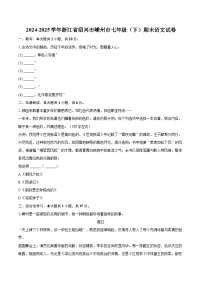 2024-2025学年浙江省绍兴市嵊州市七年级（下）期末语文试卷（含详细答案解析）