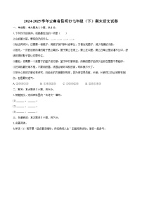 2024-2025学年云南省昆明市七年级（下）期末语文试卷(含详细答案解析)