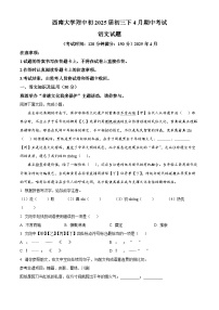 重庆市西南大学附属中学校2024-2025学年九年级下学期期中语文试题
