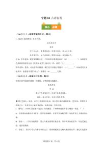 专题04古诗鉴赏（期中真题专题练习 湖南专用）七年级语文上学期【附答案】