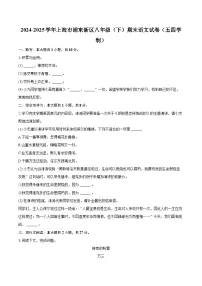2024-2025学年上海市浦东新区八年级（下）期末语文试卷（五四学制）（含详细答案解析）