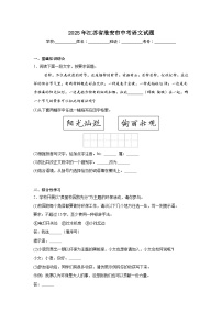 2025年江苏省淮安市中考语文试题（附答案解析）