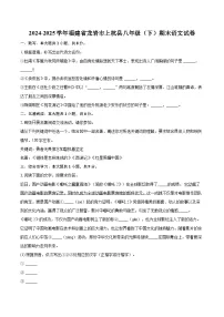 2024-2025学年福建省龙岩市上杭县八年级（下）期末语文试卷（含详细答案解析）