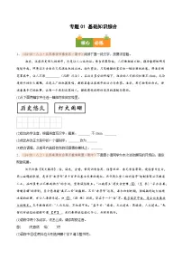 专题01 基础知识综合（期中真题汇编，江苏专用）八年级语文上学期