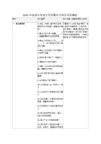 2025年各地中考语文写作题目分类及写作模板教案