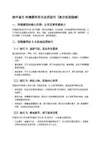 初中语文 环境描写作文运用技巧练习(高分实战指南)