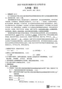 广西壮族自治区来宾市武宣县2025-2026学年九年级上学期10月月考语文试题