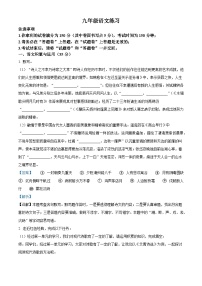 安徽省合肥市部分学校2025-2026学年九年级上学期10月月考语文试题（含答案及解析）