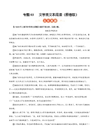 上海专用 专题03   文学类文本阅读 （含答案）5年（2021-2025）中考1年模拟语文真题分类汇编