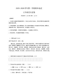 河南省商丘市宁陵县2025-2026学年七年级上学期11月期中语文试题