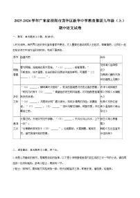 2025-2026学年广东省深圳市龙华区新华中学教育集团九年级（上）期中语文试卷（含答案）