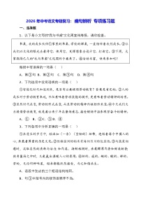 2026年中考语文专题复习：病句辨析 专项练习题（含答案解析）