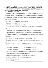 广东省深圳市龙岗区校联考2025-2026学年九年级上学期期中考试语文试题（含答案）