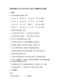 上海市奉贤区2025-2026学年八年级上学期期中语文试题（含答案）