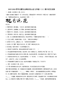 2025-2026学年内蒙古赤峰市松山区七年级（上）期中语文试卷-自定义类型