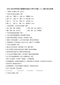 2025-2026学年四川省南充市阆中中学八年级（上）期中语文试卷-自定义类型