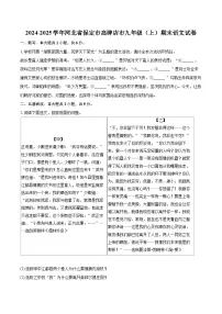 2024-2025学年河北省保定市高碑店市九年级（上）期末语文试卷-自定义类型