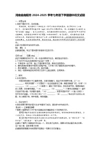 河南省南阳市2024-2025学年七年级下学期期中语文试题