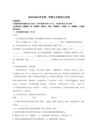 安徽省合肥市第四十五中学2025-2026学年九年级上学期期中语文试题（含答案）